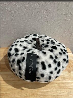 Rachel Zoe Black and White Spotted Faux Fur Pumpkin